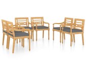 Sillas batavia 6 piezas con cojines madera maciza de teca