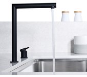 Imex - grifo de cocina alto | grifo monomando fregadero | griferia de cocina | grifo en latón con tecnología pvd | serie itaca | color negro mate
