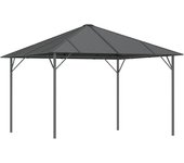 Cenador con techo gris antracita 3x3 m