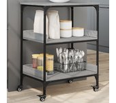 Carro de cocina sonoma gris 60x41x80,5 cm de madera contrachapada