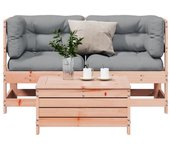 Juego de sofás de jardín 3 piezas | conjunto de jardín de ocio | set de comedor de jardín y cojines madera abeto douglas cfw526565