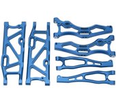 Juego de brazos de suspensión para coche rc, brazos oscilantes delanteros y traseros de aleación de aluminio con bola para arrma 1/8 kraton 6s (azul)