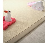 Alfombra de pura lana - latoon écru - ganse coton grège - 200 x 200 cm