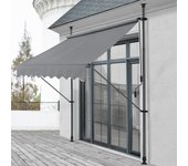 Toldo articulado stem barras telescópicas 300 x 120 x 220-309 cm gris medio [pro.tec]