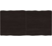 Tablero mesa madera tratada borde vivo marrón 120x60x(2-6) cm