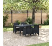 Vidaxl juego de comedor de jardín de 5 piezas con cojines anthracite poly rattan