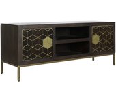 Mueble tv acacia metal 140x40x55 marron