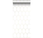 Papel pintado arte deco blanco y oro - 0,53 x 10,05 m - estahome