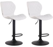 Set de 2 taburetes cork en simil cuero blanco|negro