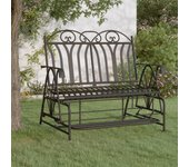 Banco interior | banco balancín de jardín de 2 plazas acero negro 114 cm cfw65565
