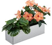 Relaxdays jardinera interior, hierro galvanizado, 13,5 x 40 x 12,5 cm, color plateado