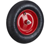 Relaxdays rueda carretilla inflable con eje 4.80 4.00-8, goma, negro, hasta 120 kg