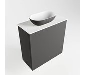 Mondiaz fowy 50cm mueble fondo reducido dark grey. lavabo sobre mueble poole posición izquierda 1 orificio dark grey