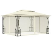 Maison exclusive - cenador con redes color crema 300x400x265 cm