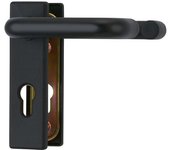 Abus raccordo kfg per porte antincendio - con maniglia su entrambi i lati - piastra di copertura corta e bordata - 21523 - nero