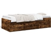 Maison exclusive - sofá cama con cajones sin colchón roble ahumado 90x190 cm
