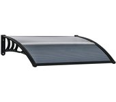 Marquesina exterior outsunny policarbonato negro 100x75x23 cm b70-051v01bk