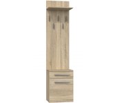 Vioni - guardarropa de entrada - perchero de pared con balda - 5 ganchos - cajón + contenedor