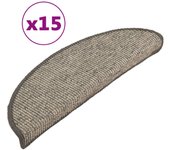 Alfombrilla autoadhesiva escalera 15 uds | alfombras de escalera | tapetes de escalera beige y gris 56x17x3cm cfw310778