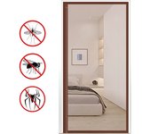Cortina magnética antimosquitos, antimosquitos, sin perforaciones, puerta con mosquitera magnética, marrón 100*220cm