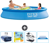 Paquete de piscina - intex - alrededor - 305x305x61 cm + accesorios cb66