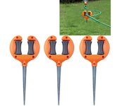 Soporte para manguera de jardín resistente (protector de césped), protector de manguera, guía de posicionamiento de mangueras, naranja
