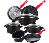 Bateria de cocina 7 piezas magefesa kenia de acero vitrificado con juego de sartenes (20/24/28 cm) san ignacio energy de aluminio forjado