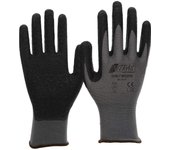 Nitras nylotex 3520 - guanti da lavoro in nylon e lattice, 12 paia, taglia 7, colore: grigio