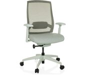 Silla de oficina / silla giratoria colore respaldo de malla / asiento de tela gris claro hjh office