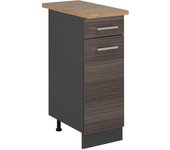 Vicco mueble bajo de cocina r-line, gris noble, 30 cm , et roble