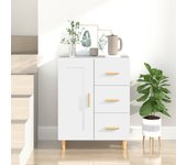Aparador | aparador de comedor | armario de cocina de madera contrachapada blanco 69,5x34x90 cm cfw23450