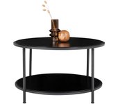 Mesa de café negro con marco negro ø 80 x 45 cm