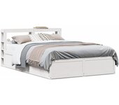 Maison exclusive - estructura de cama con cabecero madera pino blanco 135x190 cm