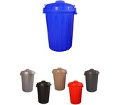 Cubo basura diseño moderno de plástico con tapadera | cubo resistente almacenaje y reciclar | 100 litros (azul)