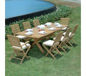 Mesa extensible rectangular de teca maciza linarte 174/234 x100 cm