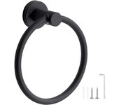 (negro) toallero, toallero negro esmerilado, toallero montado en la pared de acero inoxidable 304, toallero redondo para baño