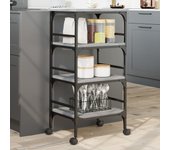 Carro de cocina sonoma gris 45x35x89,5 cm de madera contrachapada