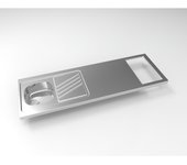 Fregadero de cocina noventa 1 tanque de 1800 mm, acero inoxidable suave 18/10, vaciado manual incluido