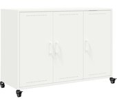Aparador | aparador de comedor | armario de cocina de acero laminado en frío blanco 100,5x39x72 cm cfw83682