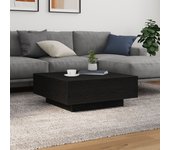 Mesa de café vidaxl con luces led madera negra 80x80x31 cm