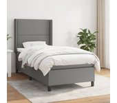 Somier de láminas con colchón gris oscuro 90x200 cm tela vidaxl