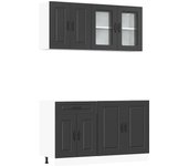 Mueble de cocina kalmar negra 4 piezas madera contrachapada