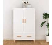 Aparador | aparador de comedor | armario de cocina de madera contrachapada blanco 70x31x115 cm cfw15479