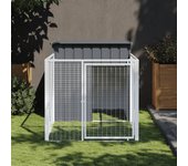 Casita para perros con patio antracita 110x201x110 cm