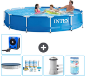 Paquete de piscina - intex - alrededor - 366x366x76 cm + accesorios a1560