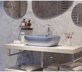 Swiss aqua technologies infinitio lavabo sobre encimera 45,5 x 32,5 x 13,5 cm, sin rebosadero, azul oscuro mate (satinf4532dblm)