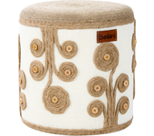 Beliani puf diman yute blanco 40 cm 40 cm 40 cm