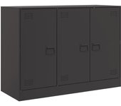 Aparador | aparador de comedor | armario de cocina de acero negro 99x39x73 cm cfw31835