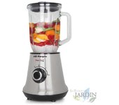Batidora de vaso, jarra de cristal graduada 1l, 2 velocidades, 500w