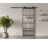 Puerta corredera vista - aluminio y cristal templado esmerilado - alt. 205 x l83 cm - sinca ii